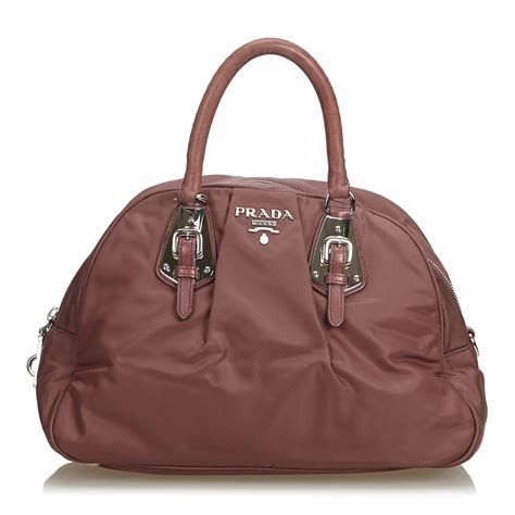 prada red brushed leather bag|Prada vintage nylon bag.